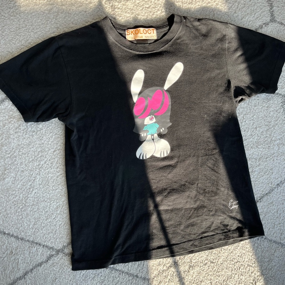 SKOLOCT: Black Short Sleeve T-Shirt w/Printed Logo